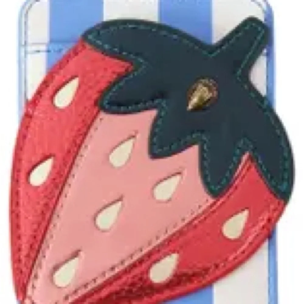 Kurt Geiger London Eagle Head Stripe Strawberry Magnetic Card Case::NWT:: 🍓